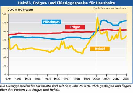84_Heizöl-, Erdgas- und Flüssiggaspreise für Haushalte_1991-2003