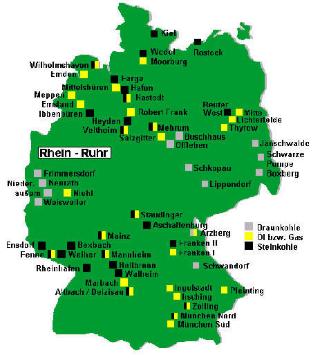 Vorkommen Braunkohle Öl bzw. Gas Steinkohle Deutschland