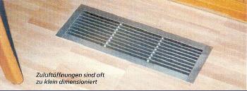 Zuluftöffnungen