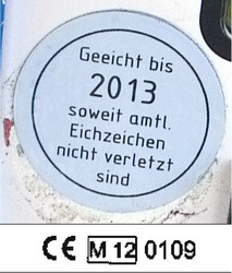 129 Eichzeichen Tankfahrzeug Flüssiggas