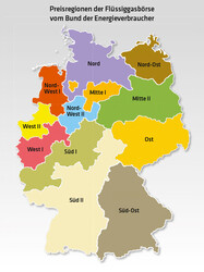 84 Karte Preisregionen der Flüssiggasbörse vom Bund der Energieverbraucher