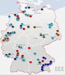 Karte: Kraftwerke Standorte in Deutschland