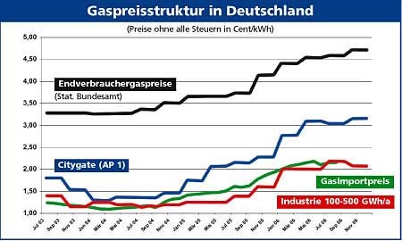 Diagramm Gaspreisstruktur Deutschland