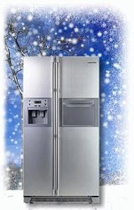 Kühlschrank mit Schnee